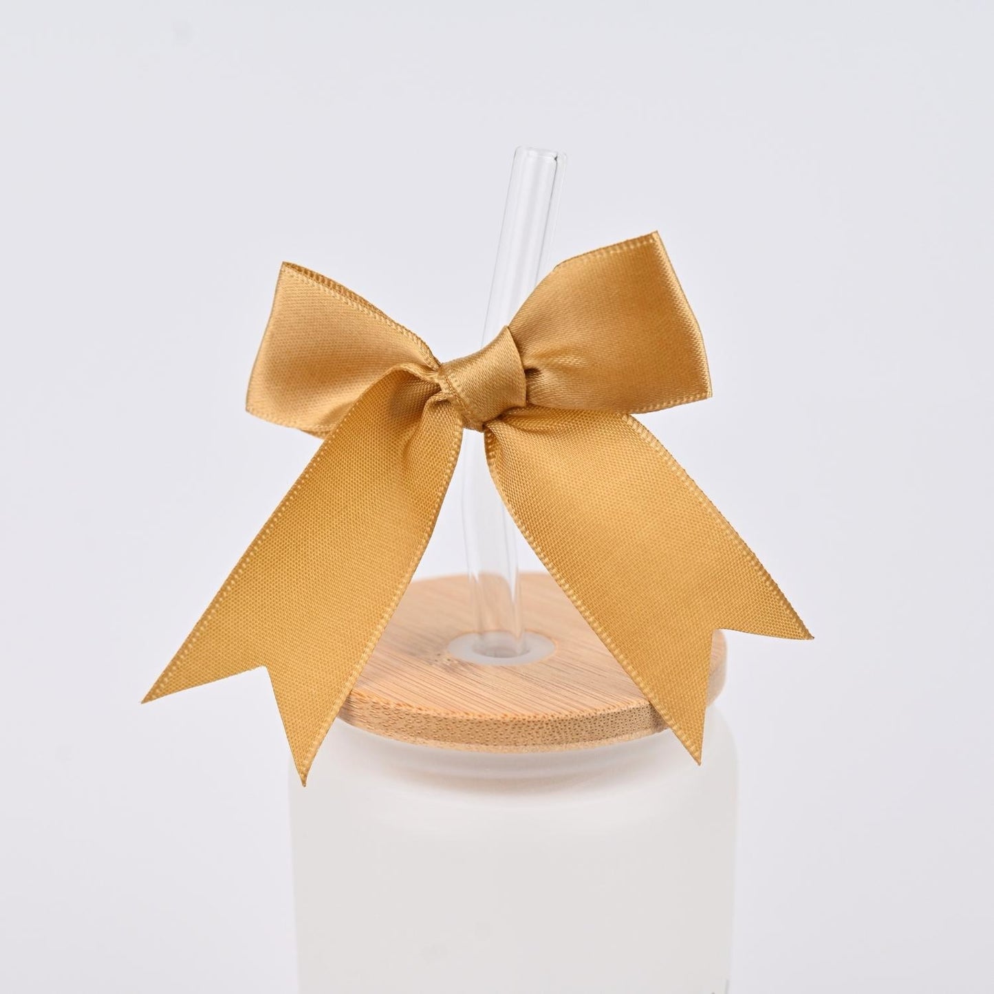 Glass Can Cup with Straw
