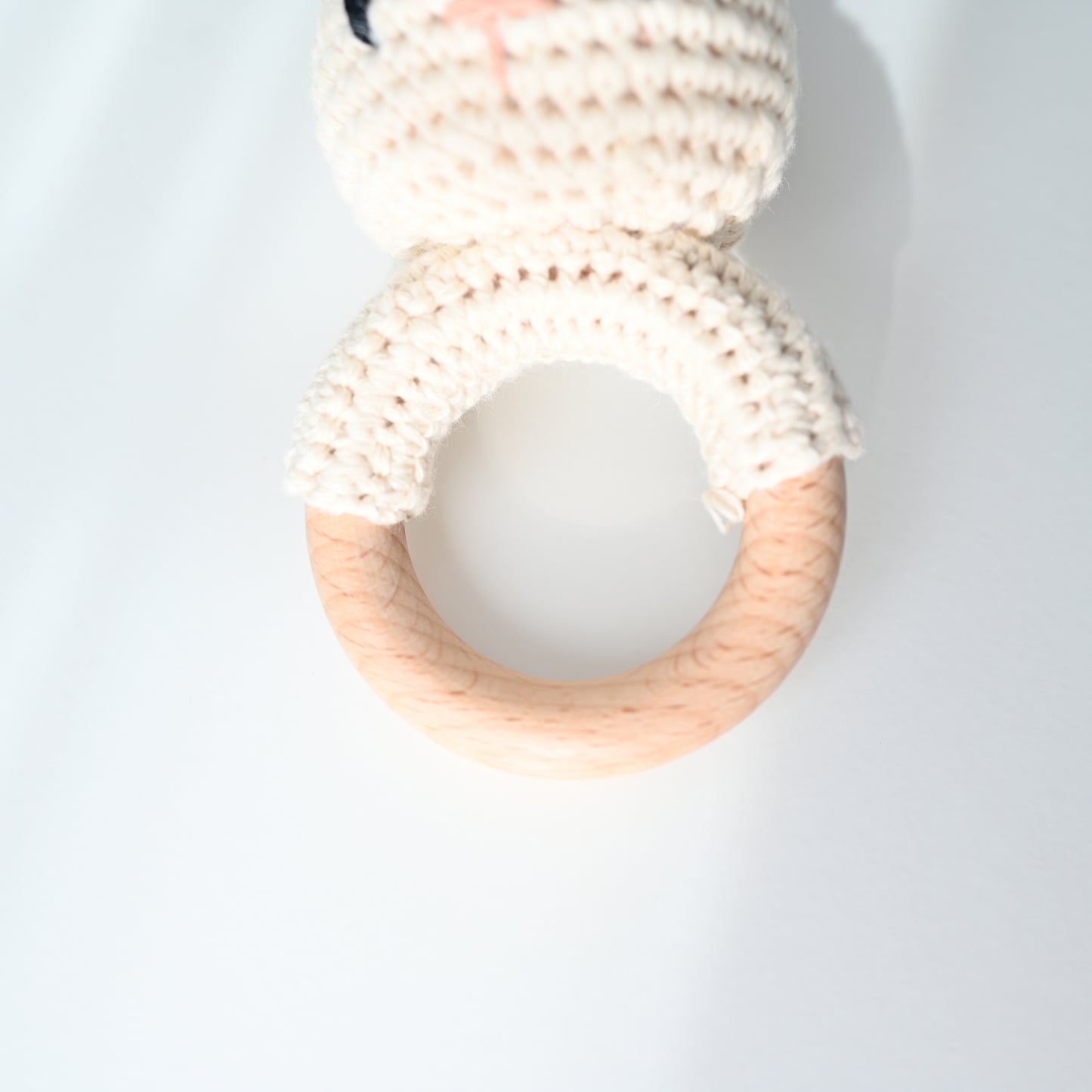 🐰 Handmade Crochet Bunny Rattle — Baby Teether Toy