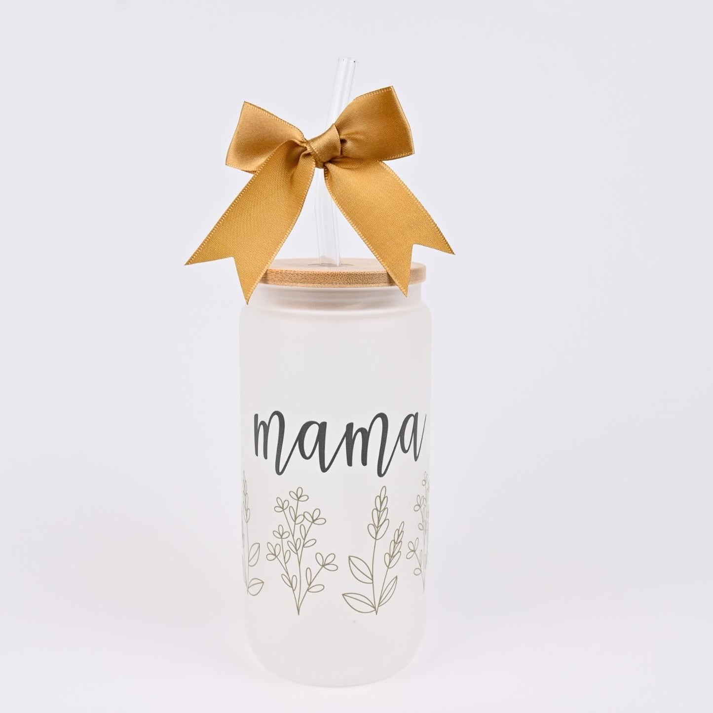 Glass Can Cup with Straw