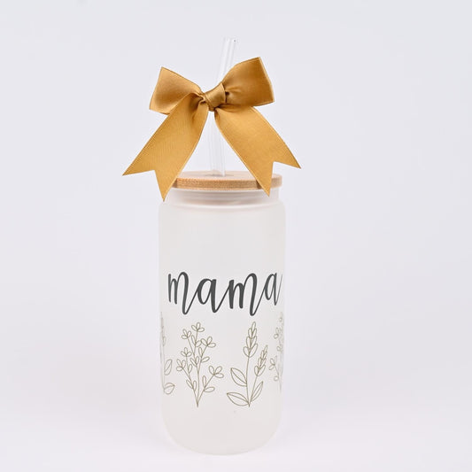 Glass Can Cup with Straw